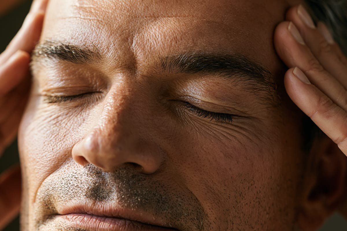 Soft-pressure relaxation massage for men in Cuenca, Ecuador — light strokes with warm oil